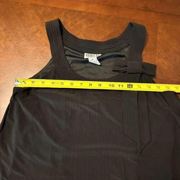 Robbie Bee Black Petite Sleeveless A-Line Dress With Bow Accent - Picture 6 of 8